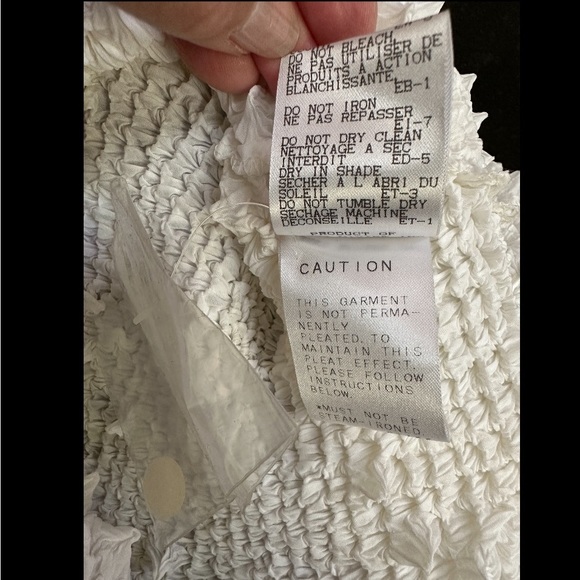 RARE VINTAGE 1990s ISSEY MIYAKE WHITE PUCKERED CARDIGAN TOP HEDGEHOG PORCUPINE M - Picture 6 of 7